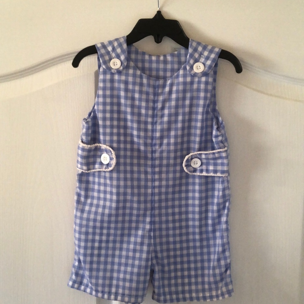 Boys gingham romper 12 month